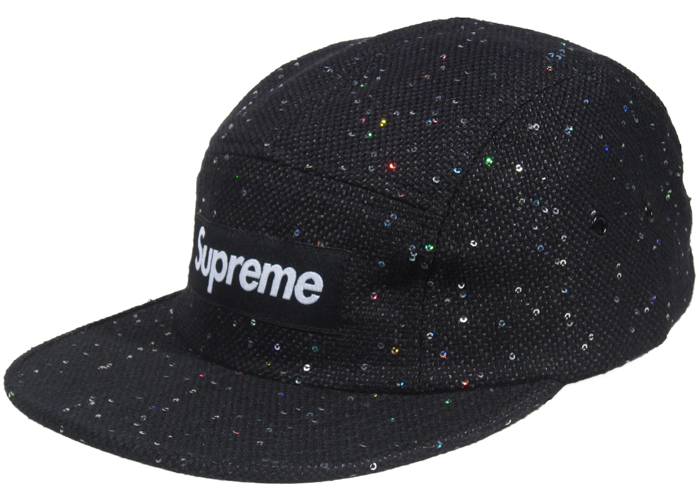 Supreme Sequins Camp Cap Black