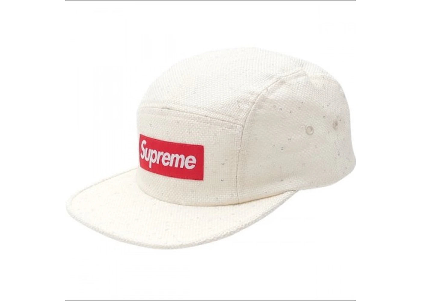 Supreme Sequins Camp Cap White