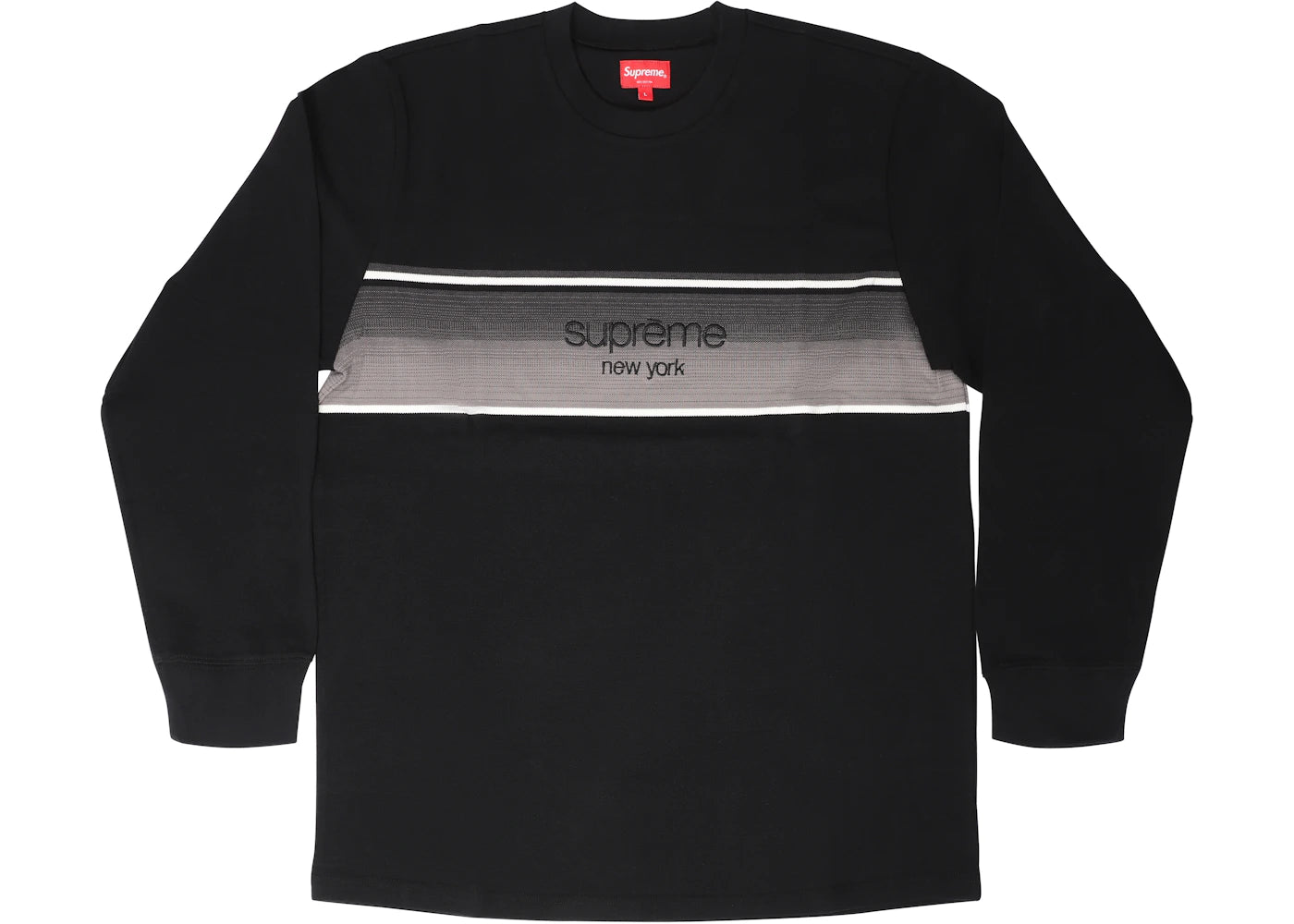 Supreme Shadow Stripe LS Top Black
