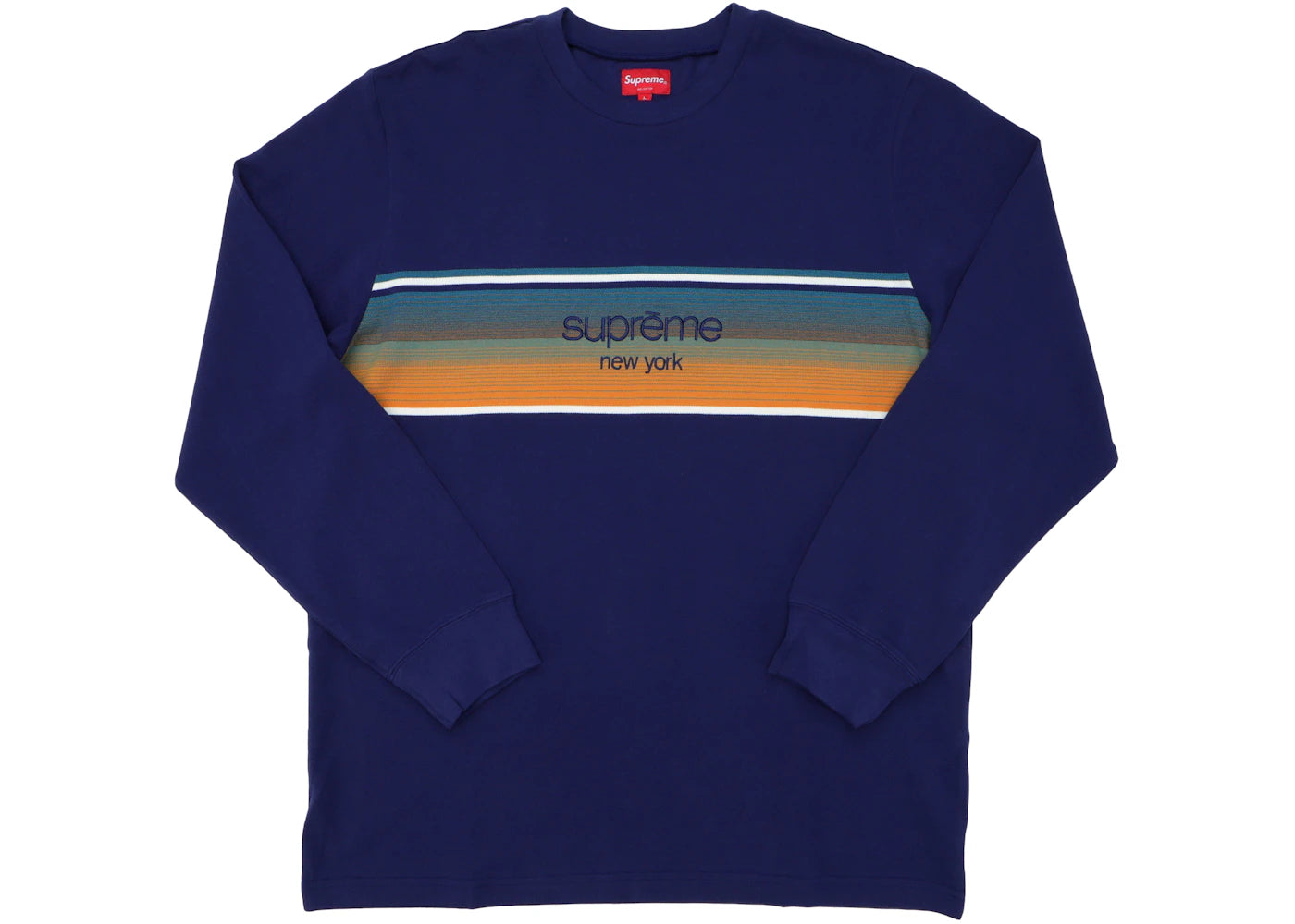 Supreme Shadow Stripe LS Top Navy