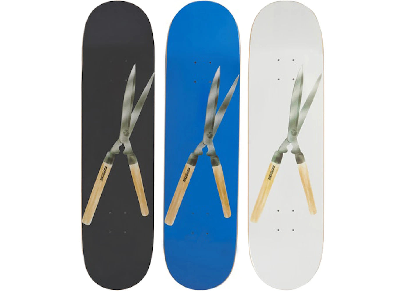 Supreme Shears Skateboard Deck Black/Royal/White Set