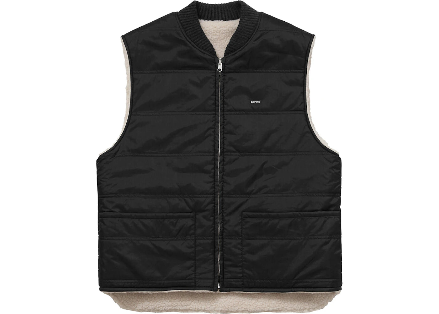 Supreme Sherpa Fleece Reversible Work Vest Black