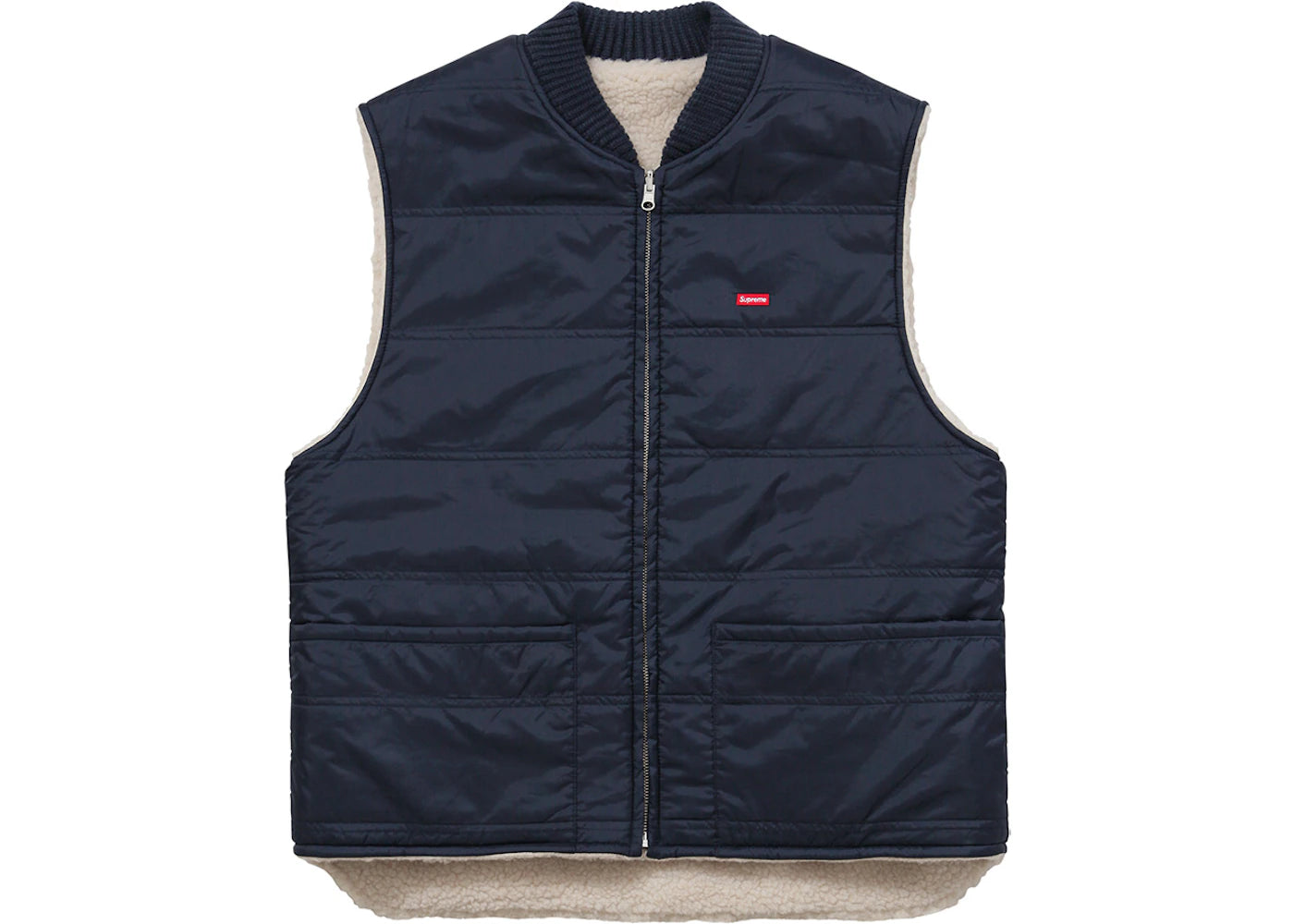 Supreme Sherpa Fleece Reversible Work Vest Navy