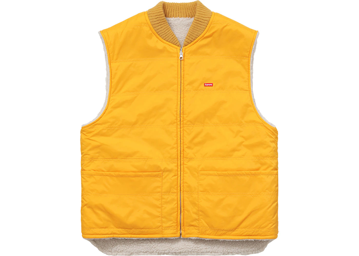 Supreme Sherpa Fleece Reversible Work Vest Yellow