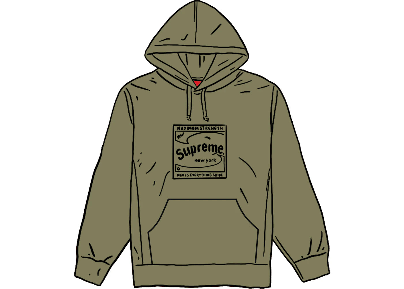 Supreme Shine Hooded Sweatshirt Light Olive