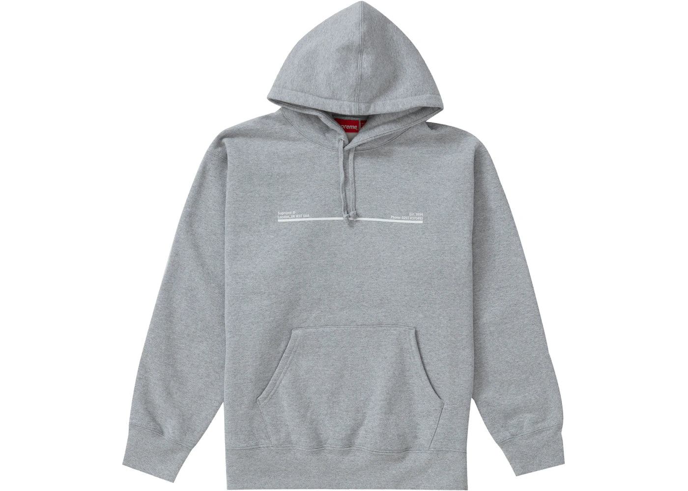 Supreme Shop Hooded Sweatshirt Heather Grey London