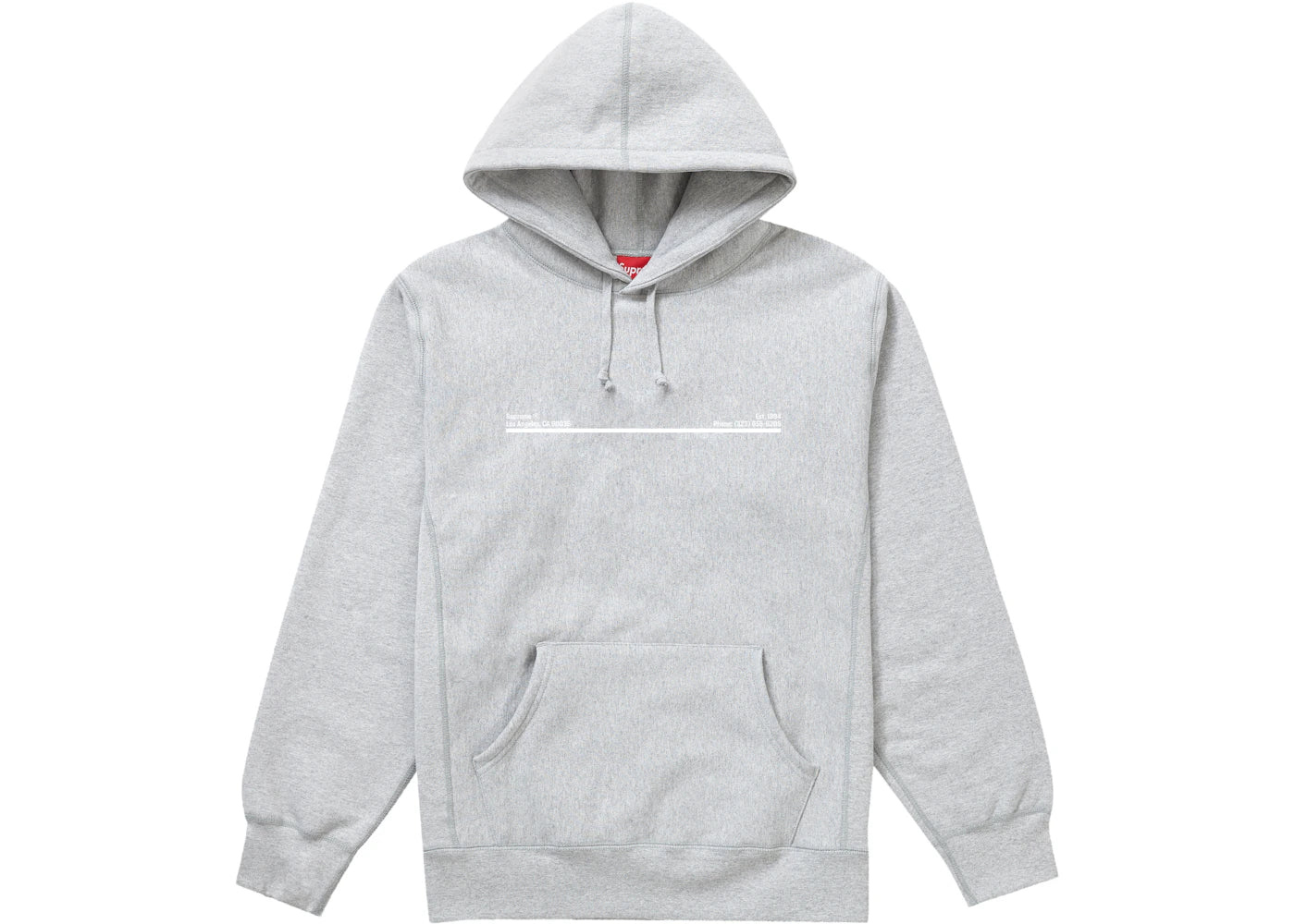 Supreme Shop Hooded Sweatshirt Heather Grey Los Angeles