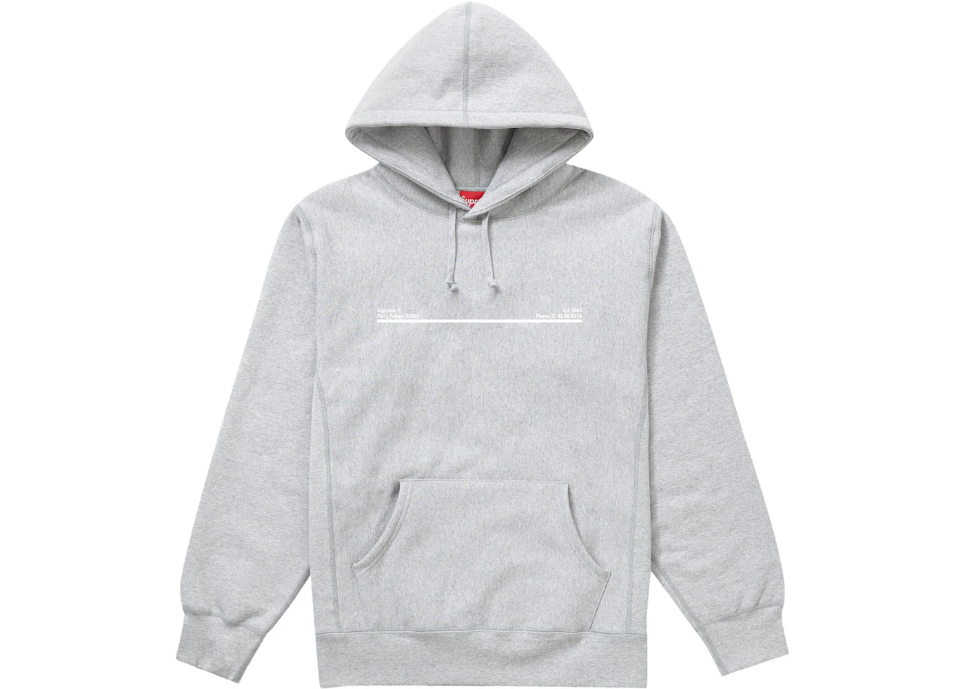 Supreme Shop Hooded Sweatshirt Heather Grey Paris