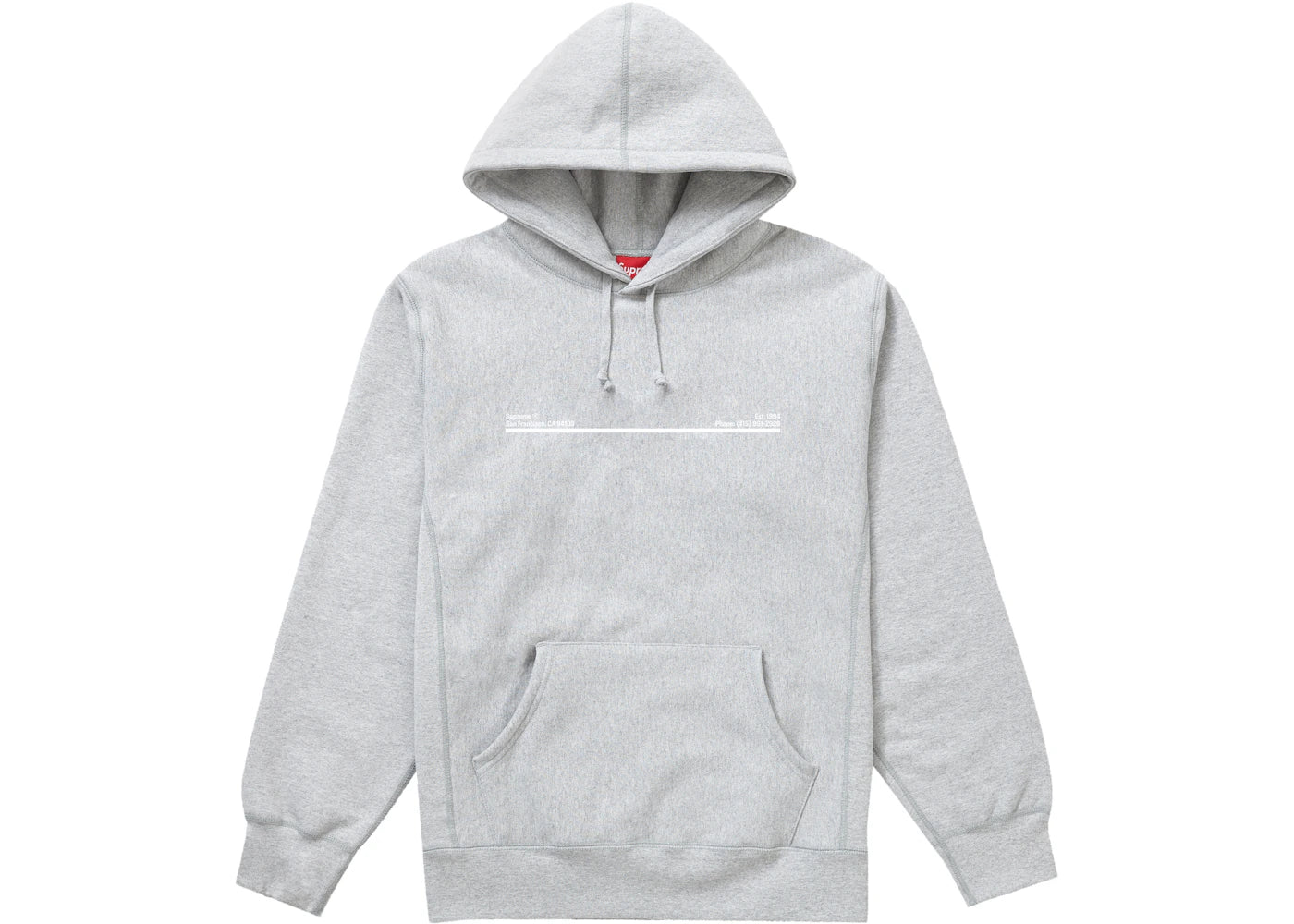 Supreme Shop Hooded Sweatshirt Heather Grey San Francisco