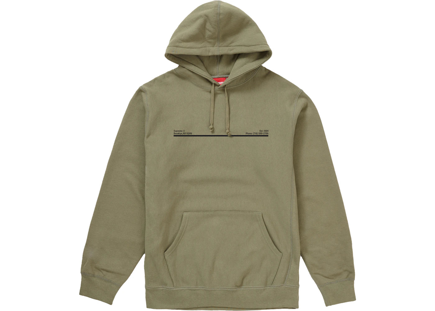 Supreme Shop Hooded Sweatshirt Light Olive Brooklyn