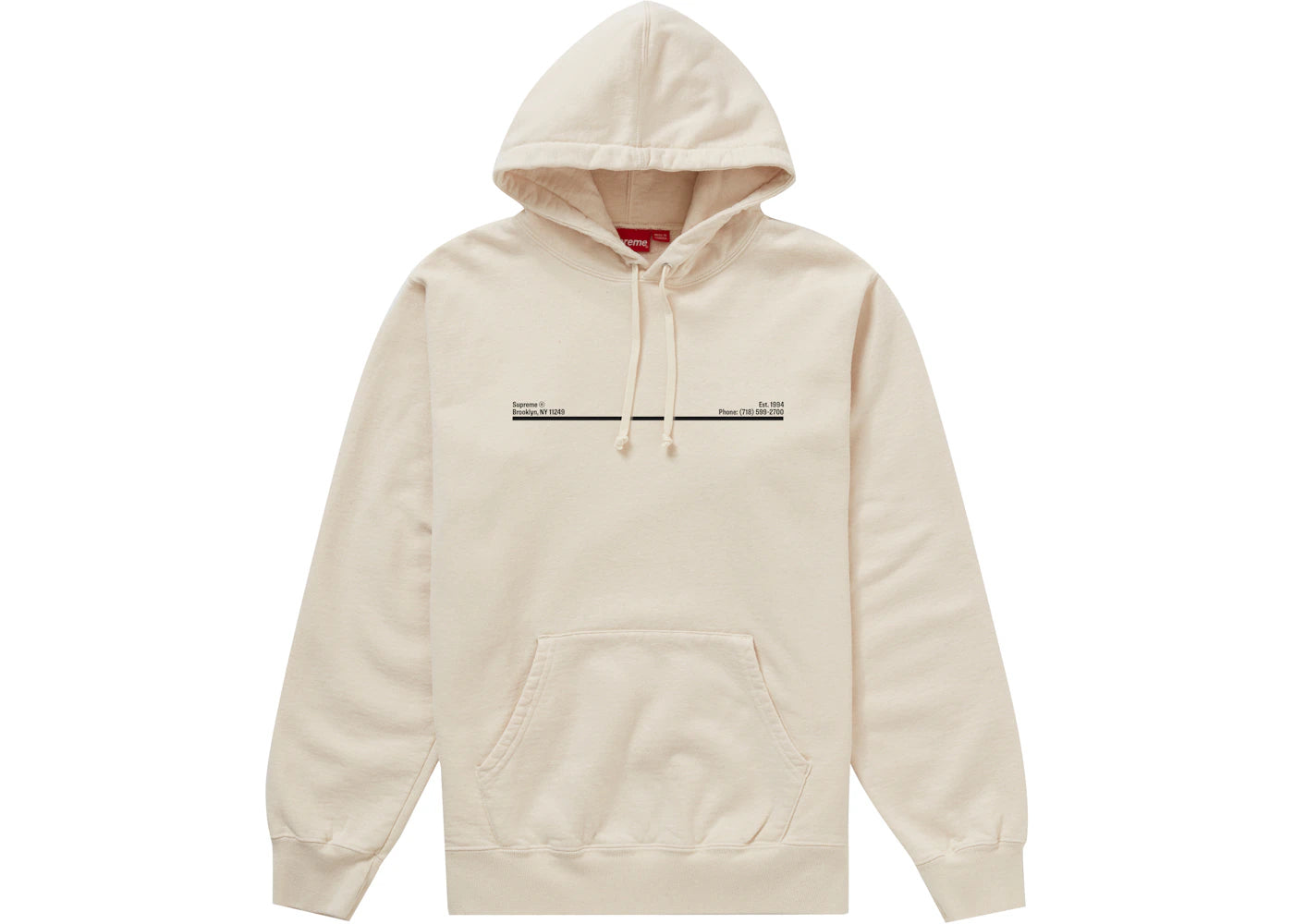 Supreme Shop Hooded Sweatshirt Natural Brooklyn