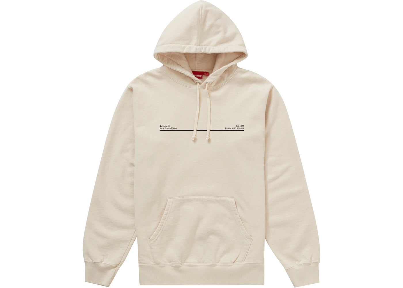 Supreme Shop Hooded Sweatshirt Natural Paris