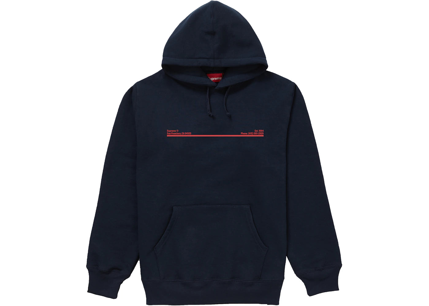 Supreme Shop Hooded Sweatshirt Navy San Francisco