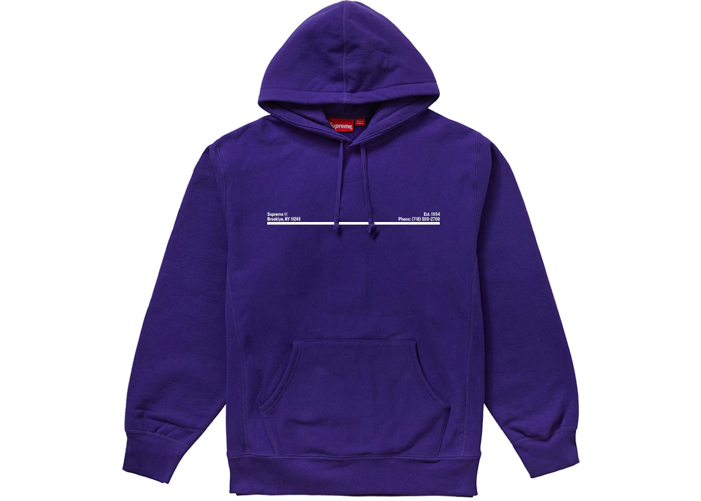 Supreme Shop Hooded Sweatshirt Purple Brooklyn