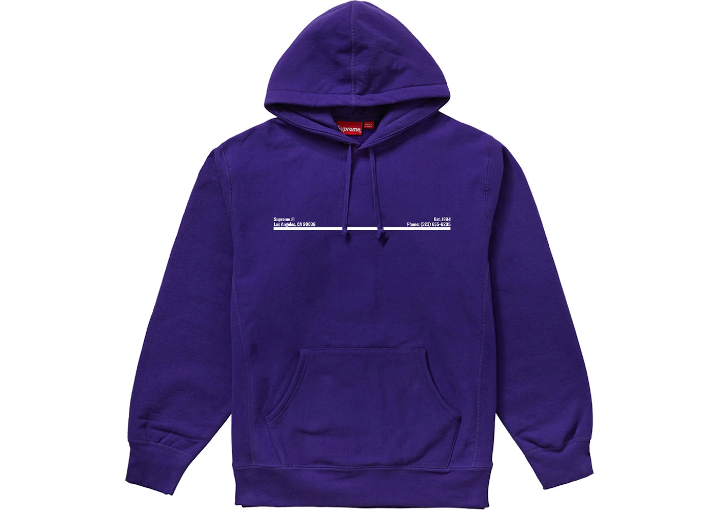 Supreme Shop Hooded Sweatshirt Purple Los Angeles