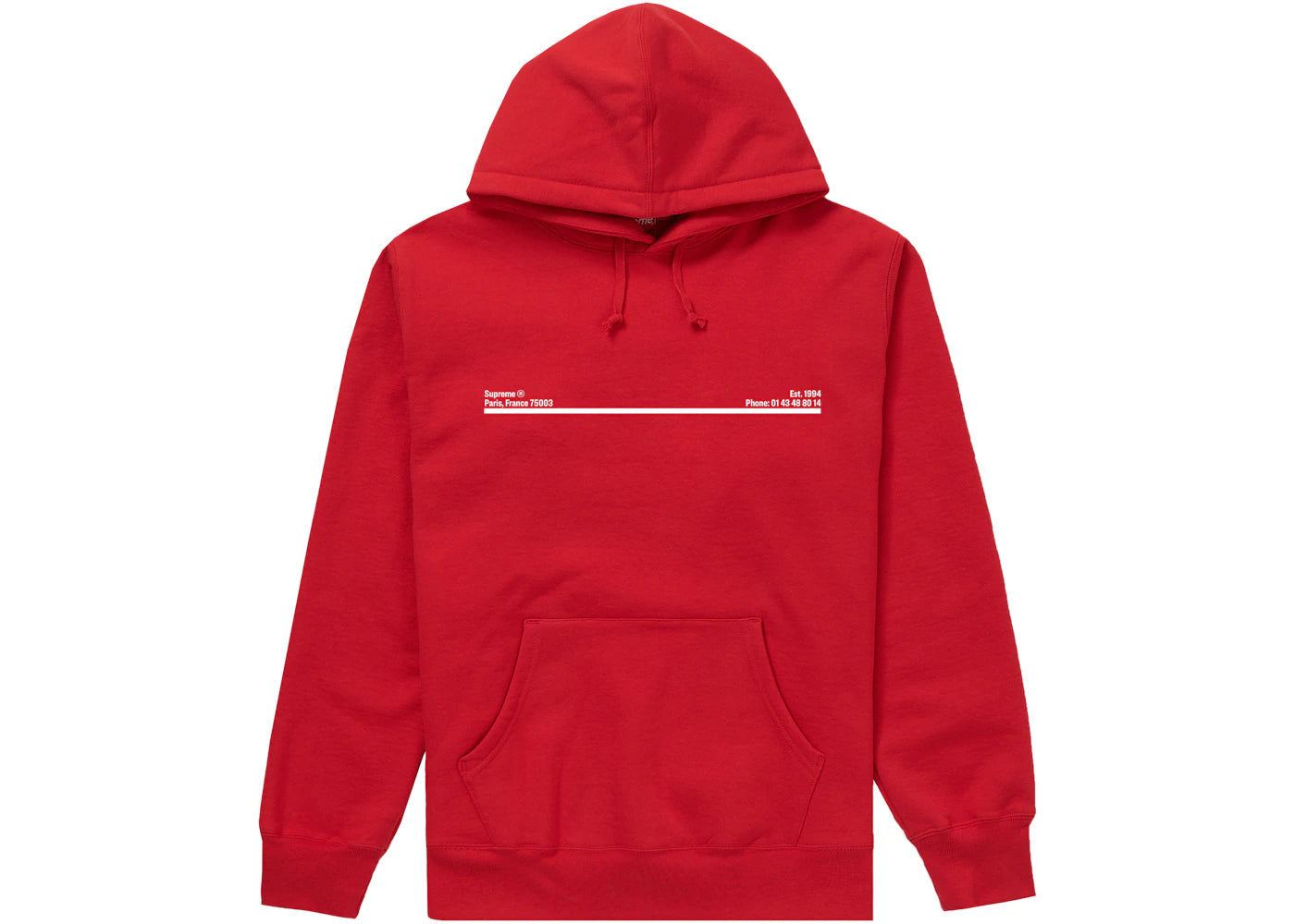 Supreme Shop Hooded Sweatshirt Red Paris