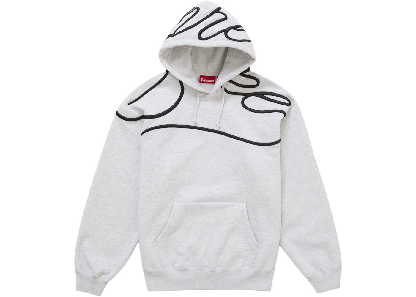 Supreme Shoulder Script Hooded Sweatshirt Heather Grey
