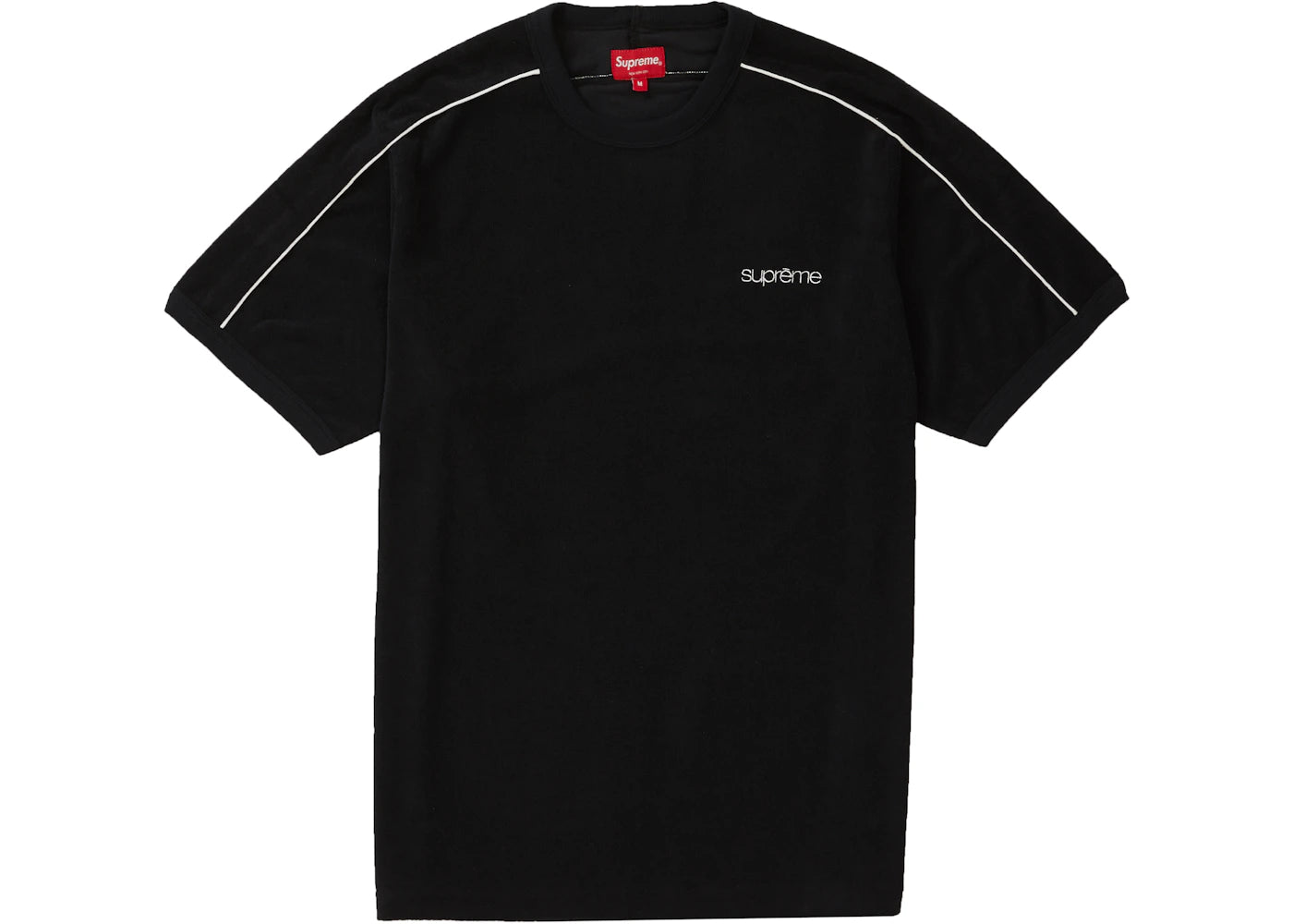 Supreme Shoulder Stripe Terry S/S Top Black