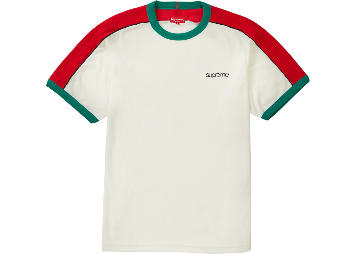 Supreme Shoulder Stripe Terry S/S Top White