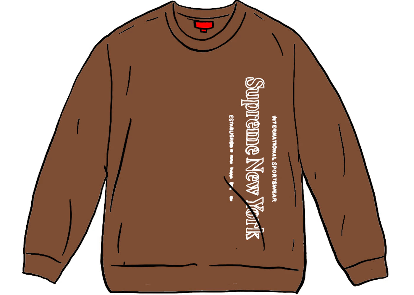 Supreme Side Logo Crewneck Brown