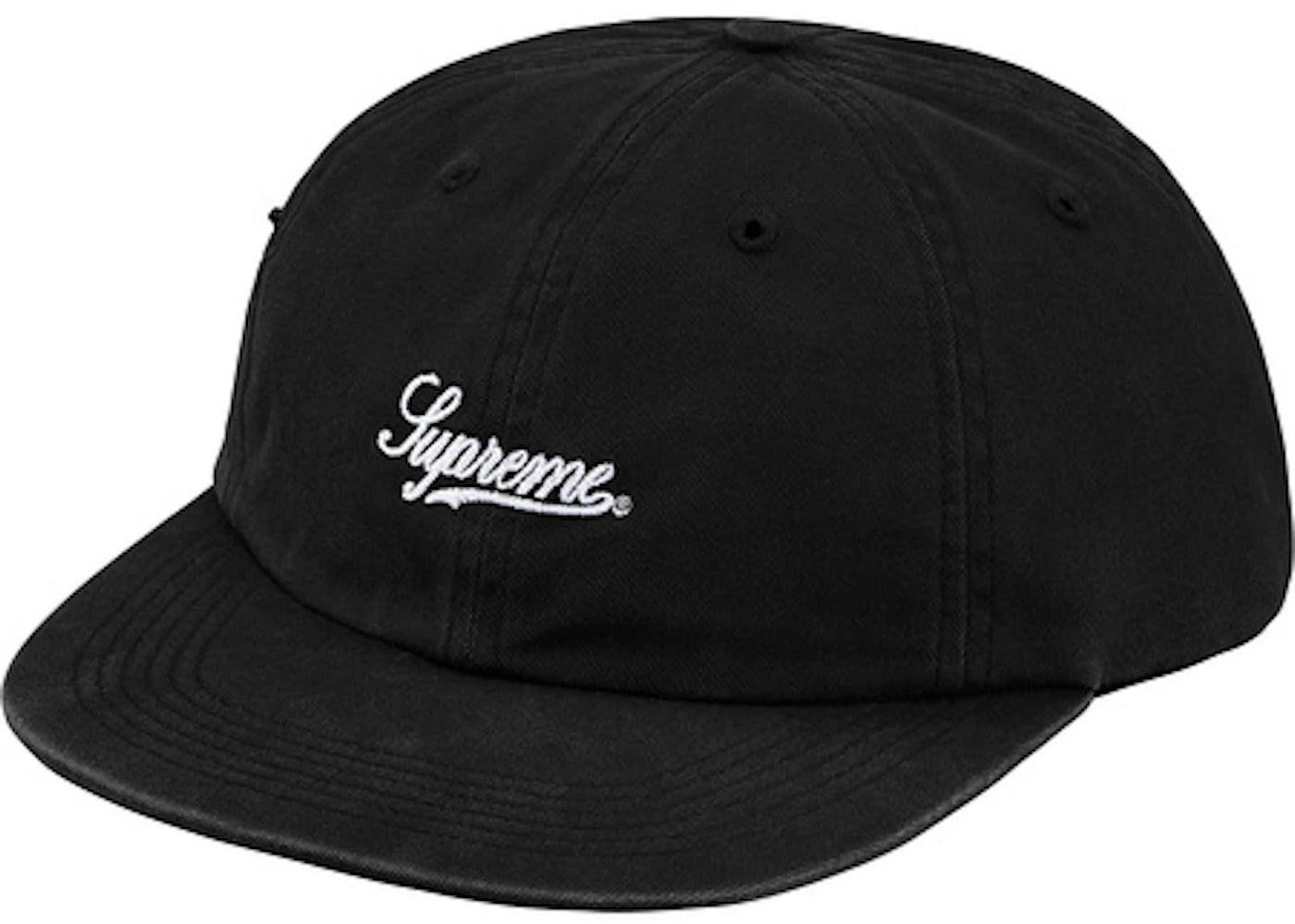 Supreme Side Pocket Script Logo 6-Panel Black