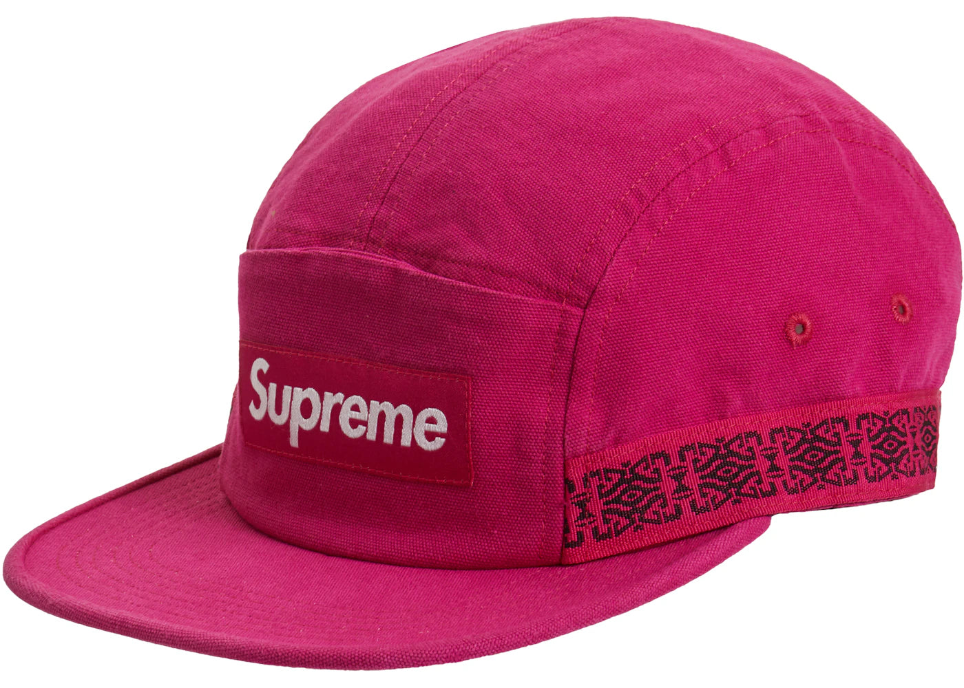 Supreme Side Tape Camp Cap Magenta