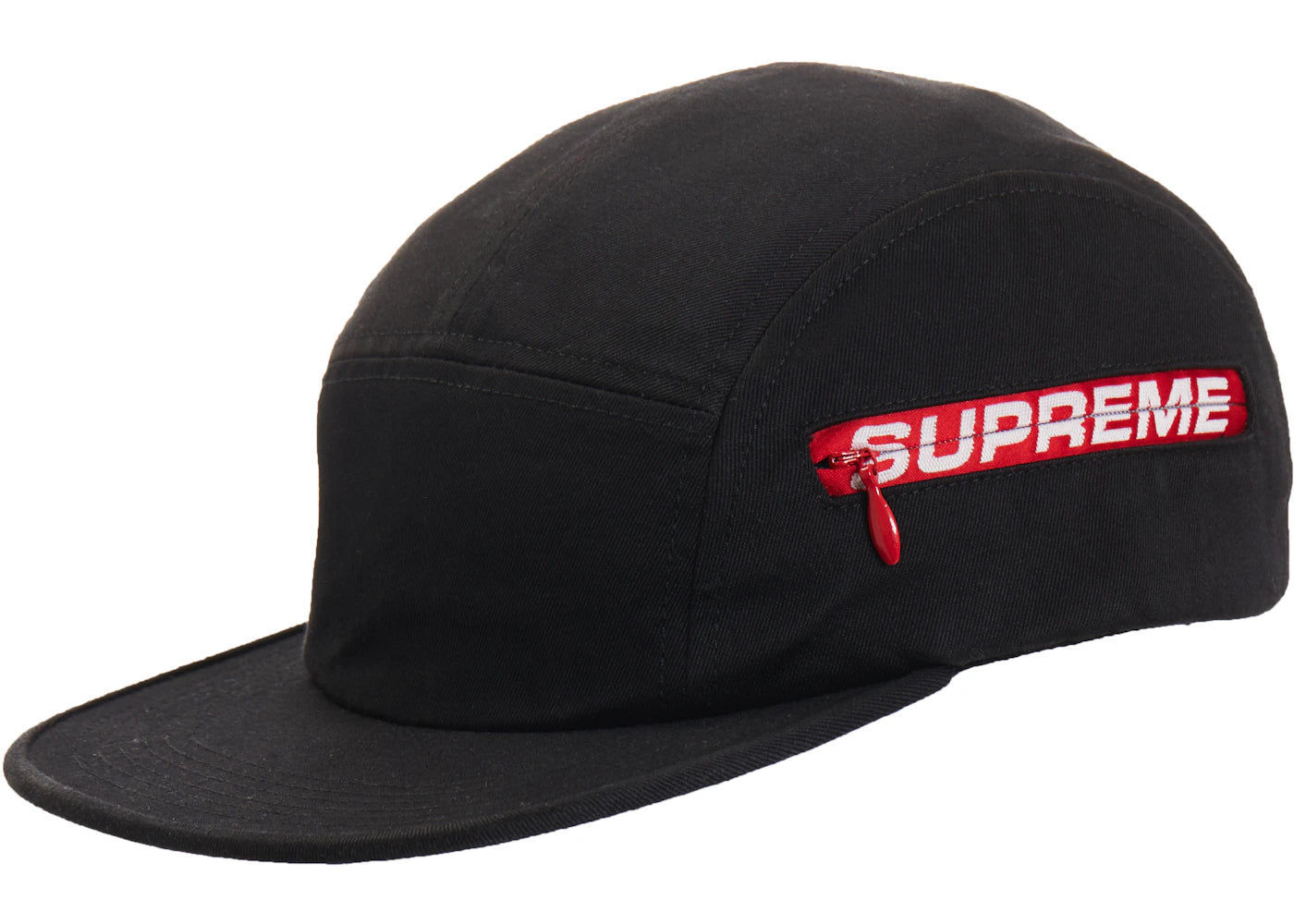 Supreme Side Zip Camp Cap (SS19) Black