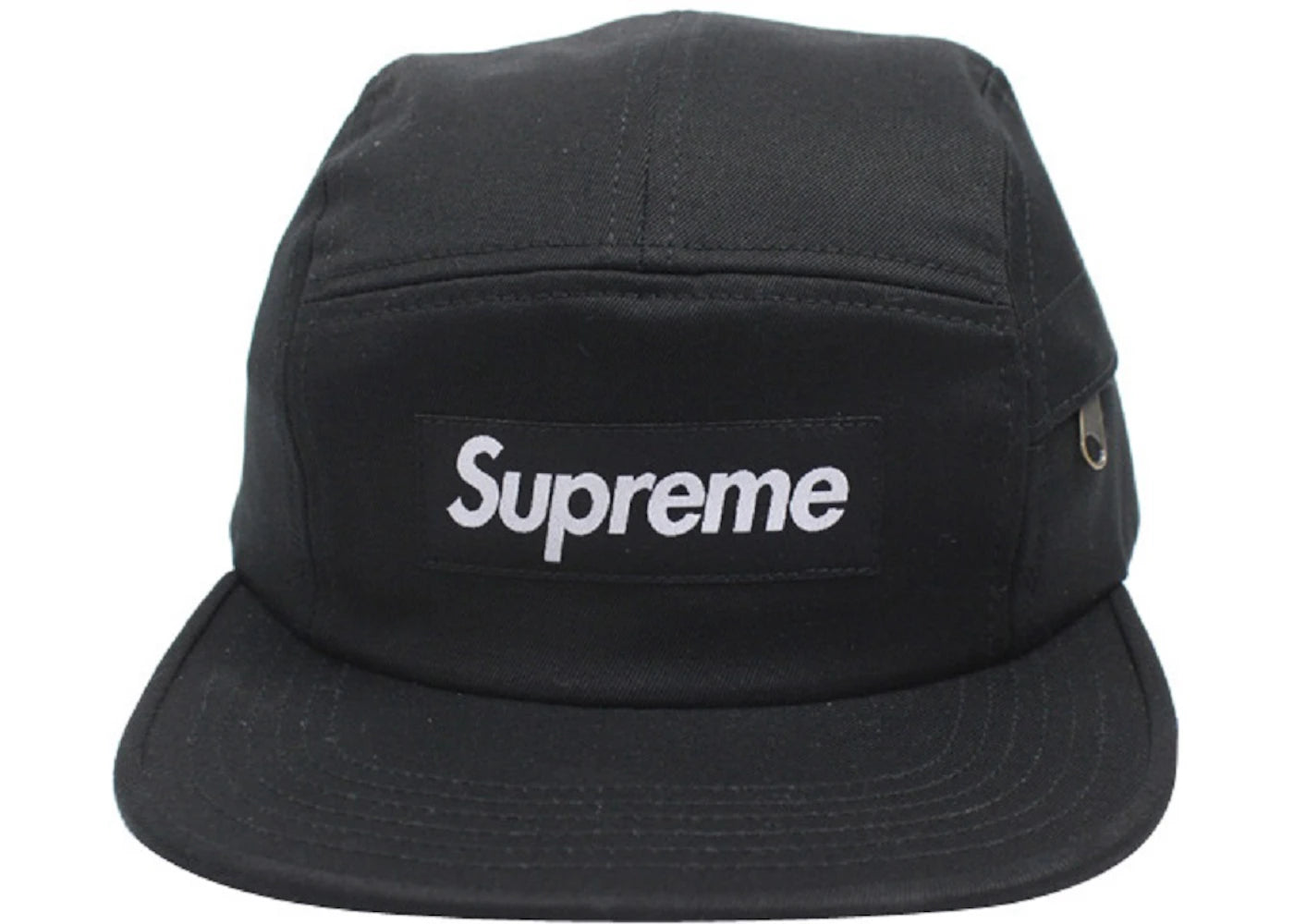 Supreme Side Zip Twill Camp Cap Black