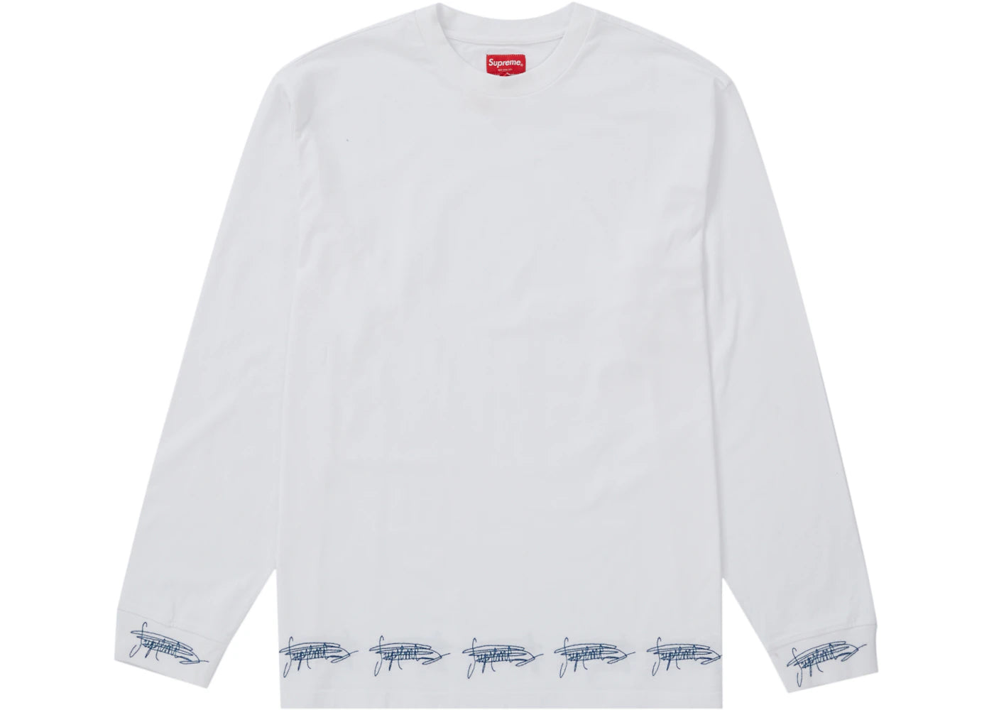 Supreme Signature L/S Top White