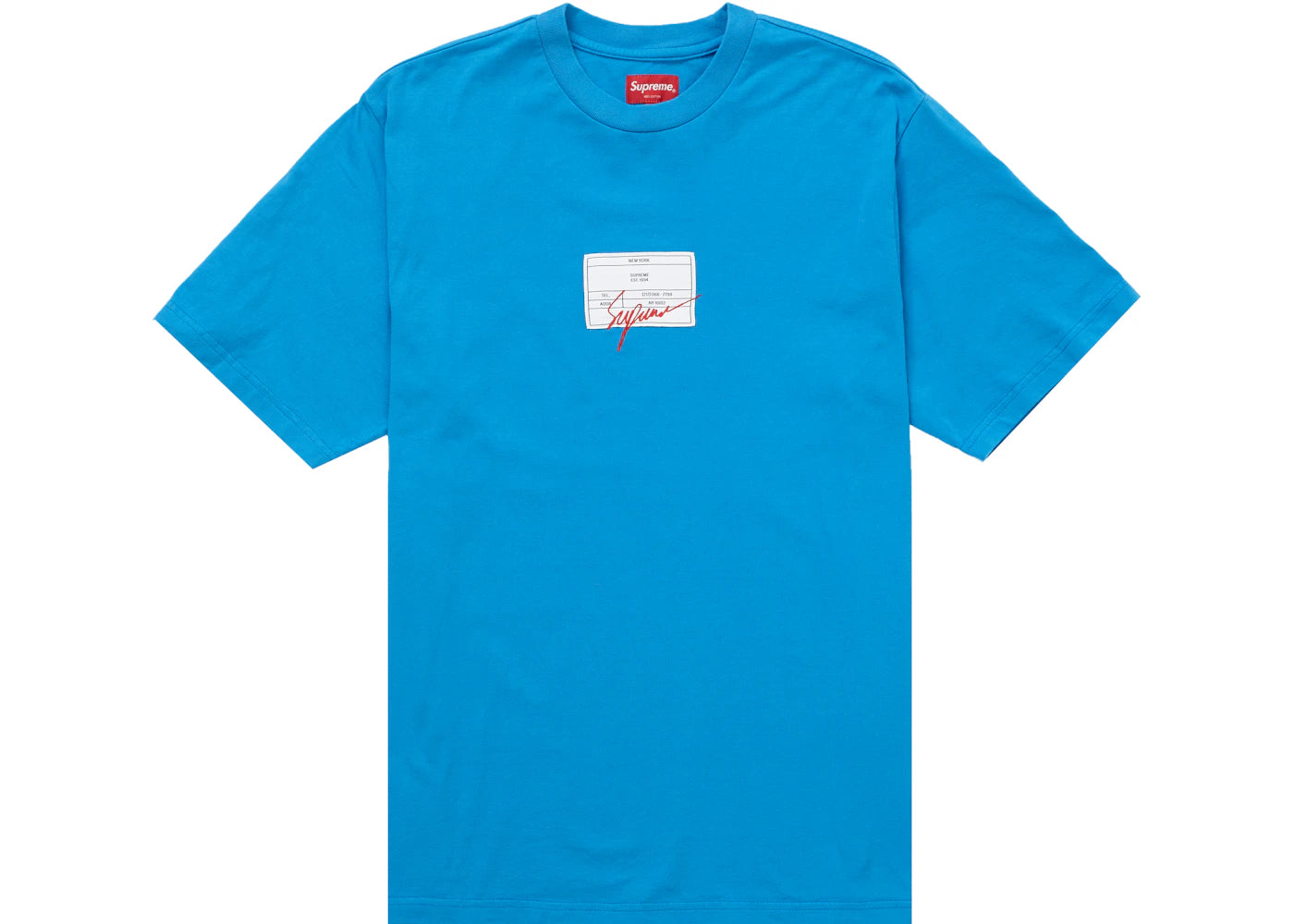 Supreme Signature Label S/S Top Bright Blue