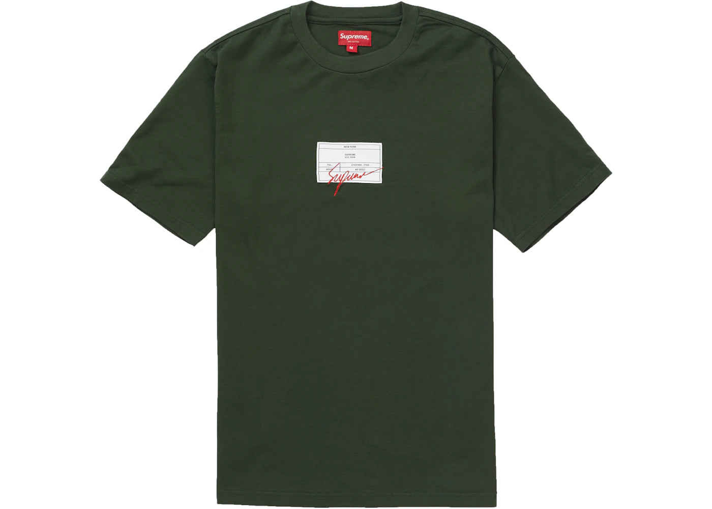 Supreme Signature Label S/S Top Olive