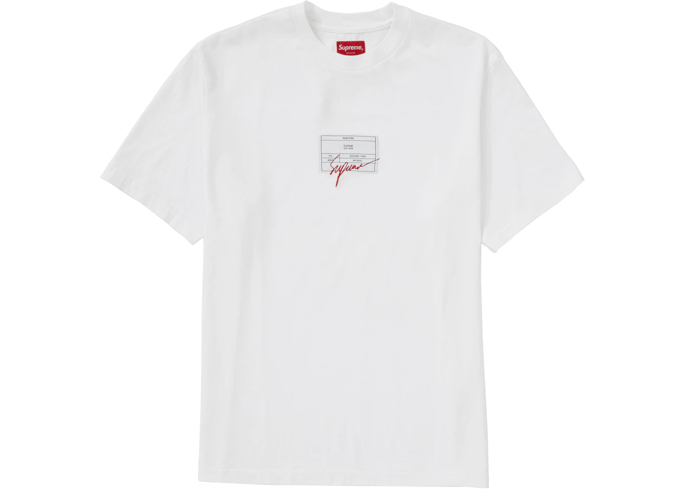 Supreme Signature Label S/S Top White