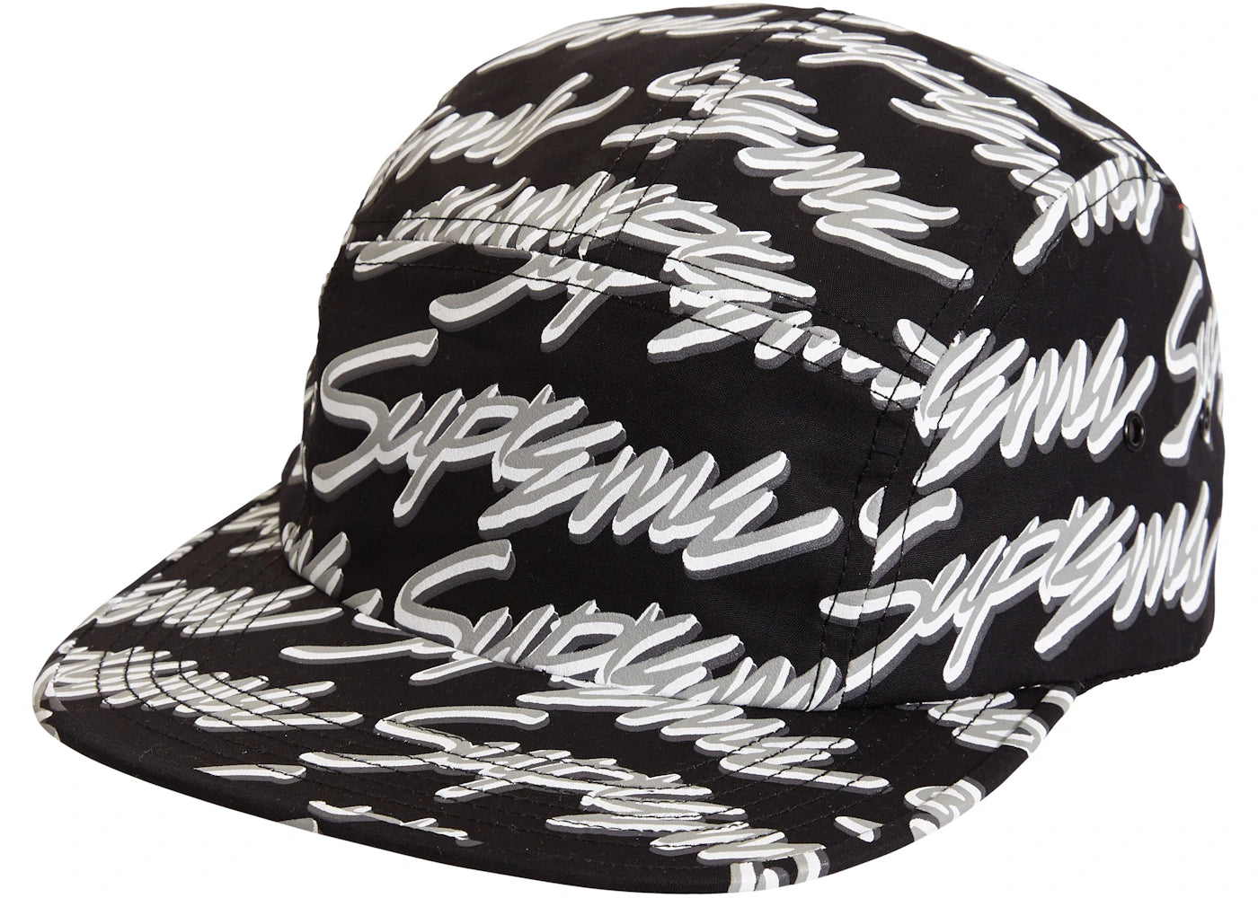 Supreme Signature Script Logo Camp Cap Black