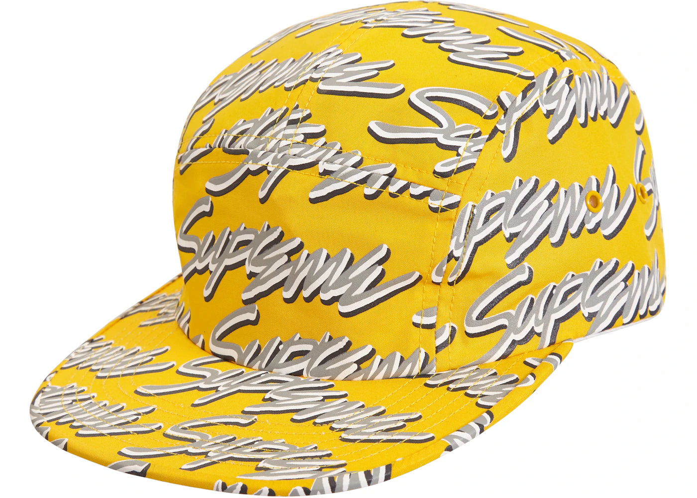 Supreme Signature Script Logo Camp Cap Yellow