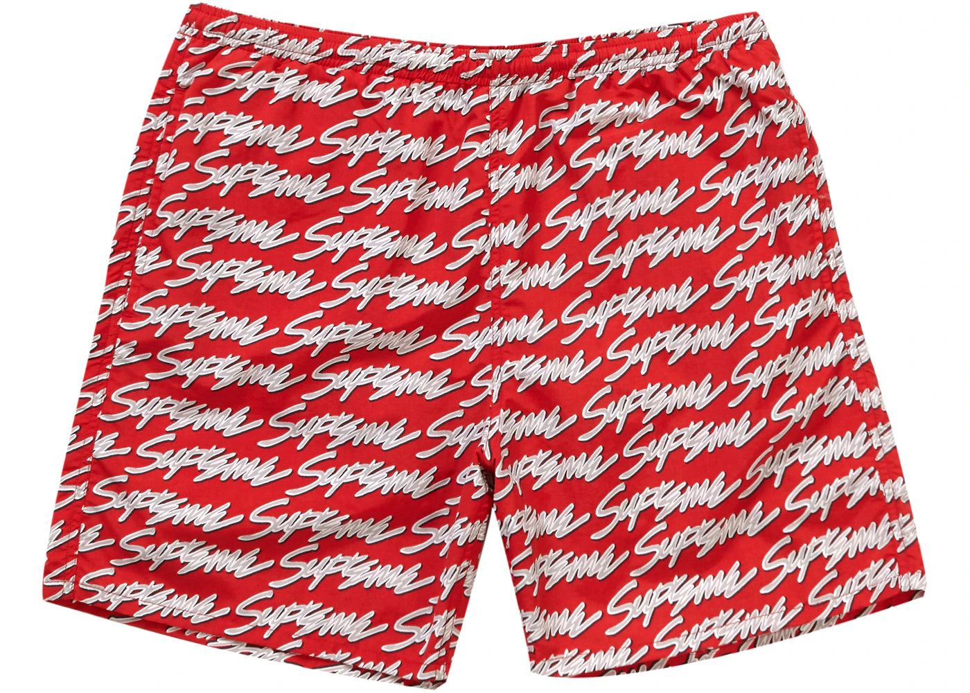 Supreme Signature Script Logo Water Short Red