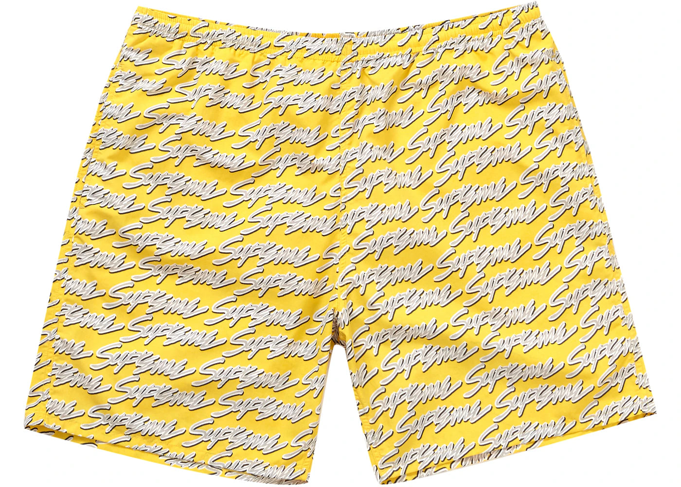Supreme Signature Script Logo Water Short Yellow