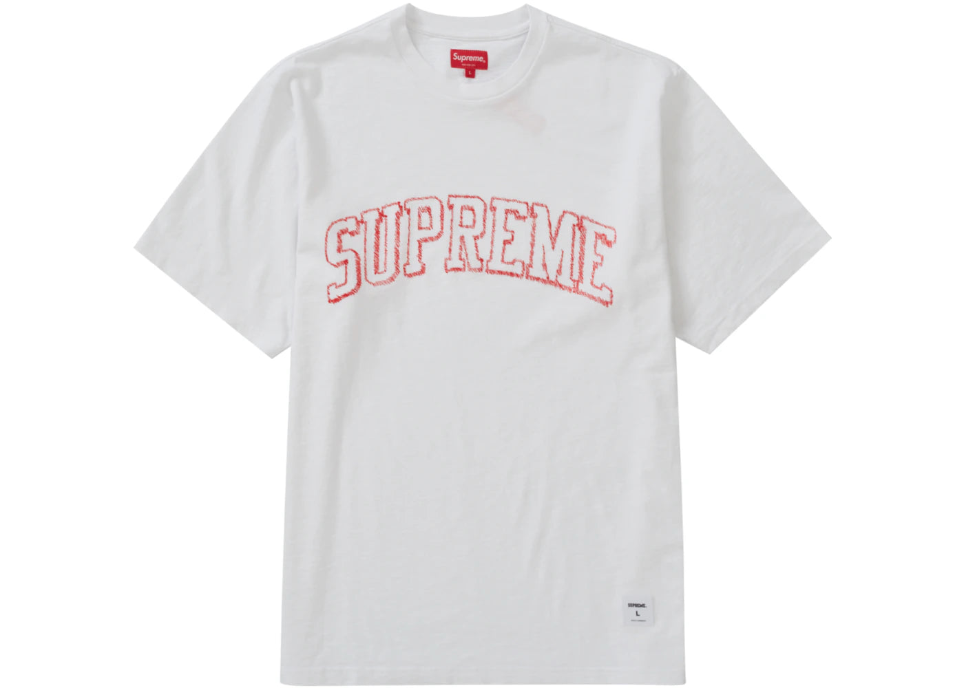 Supreme Sketch Embroidered S/S Top White