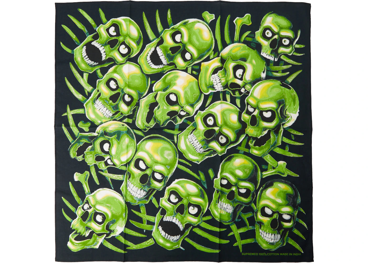 Supreme Skull Pile Bandana Green