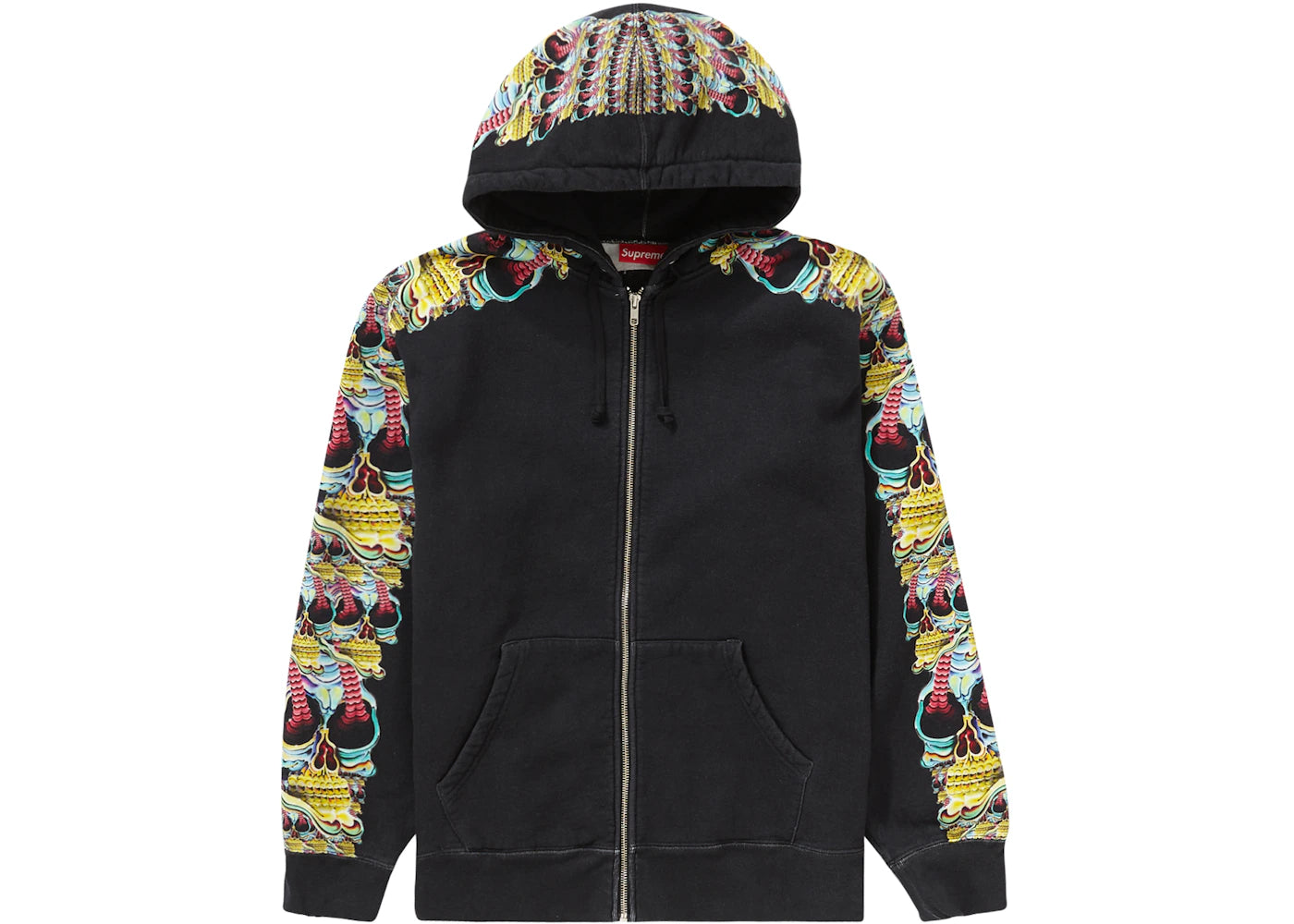 Supreme Skulls Zip Up Hooded Sweatshirt Black