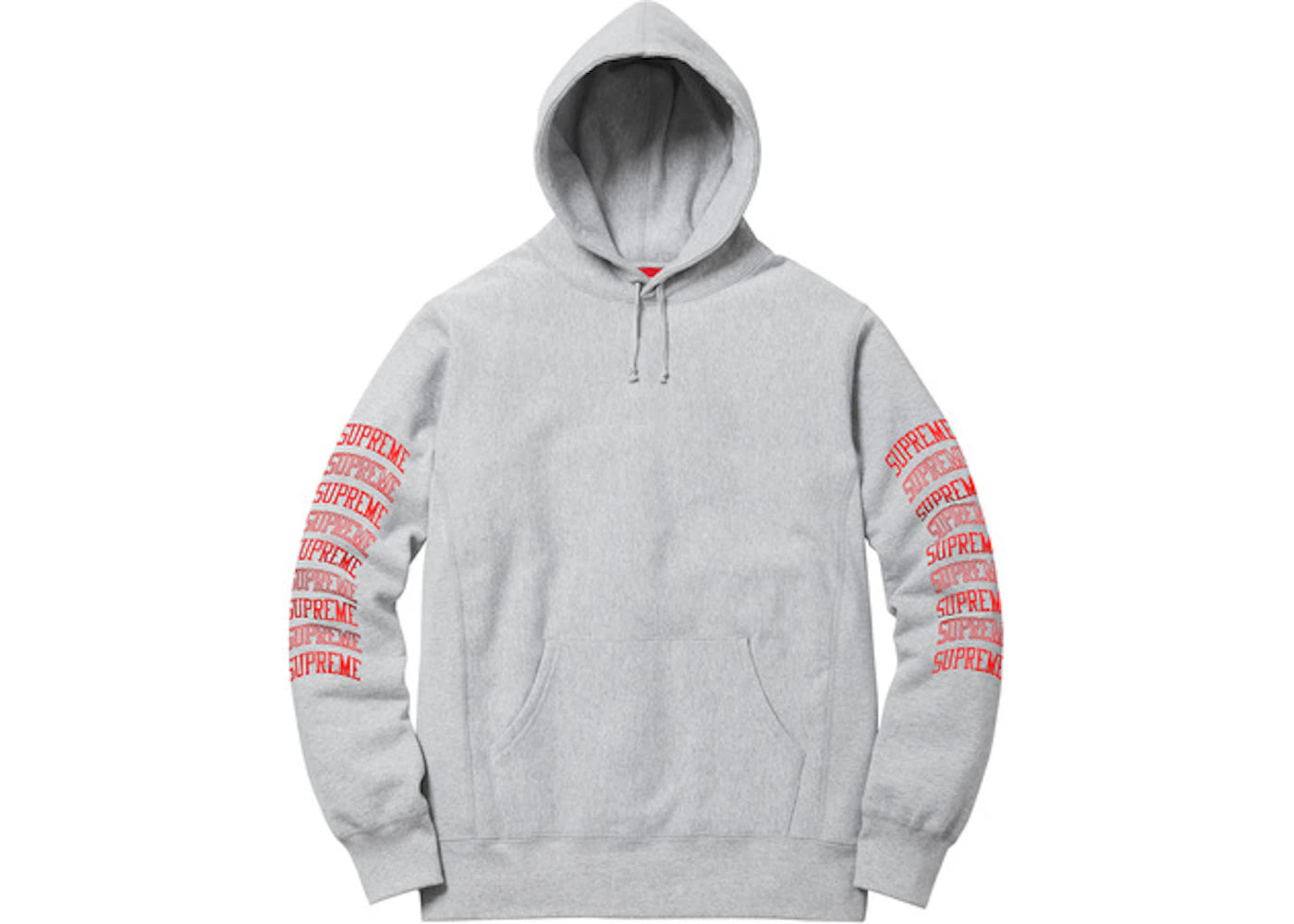 Supreme Sleeve Arc Hooded Sweatshirt Heather Grey