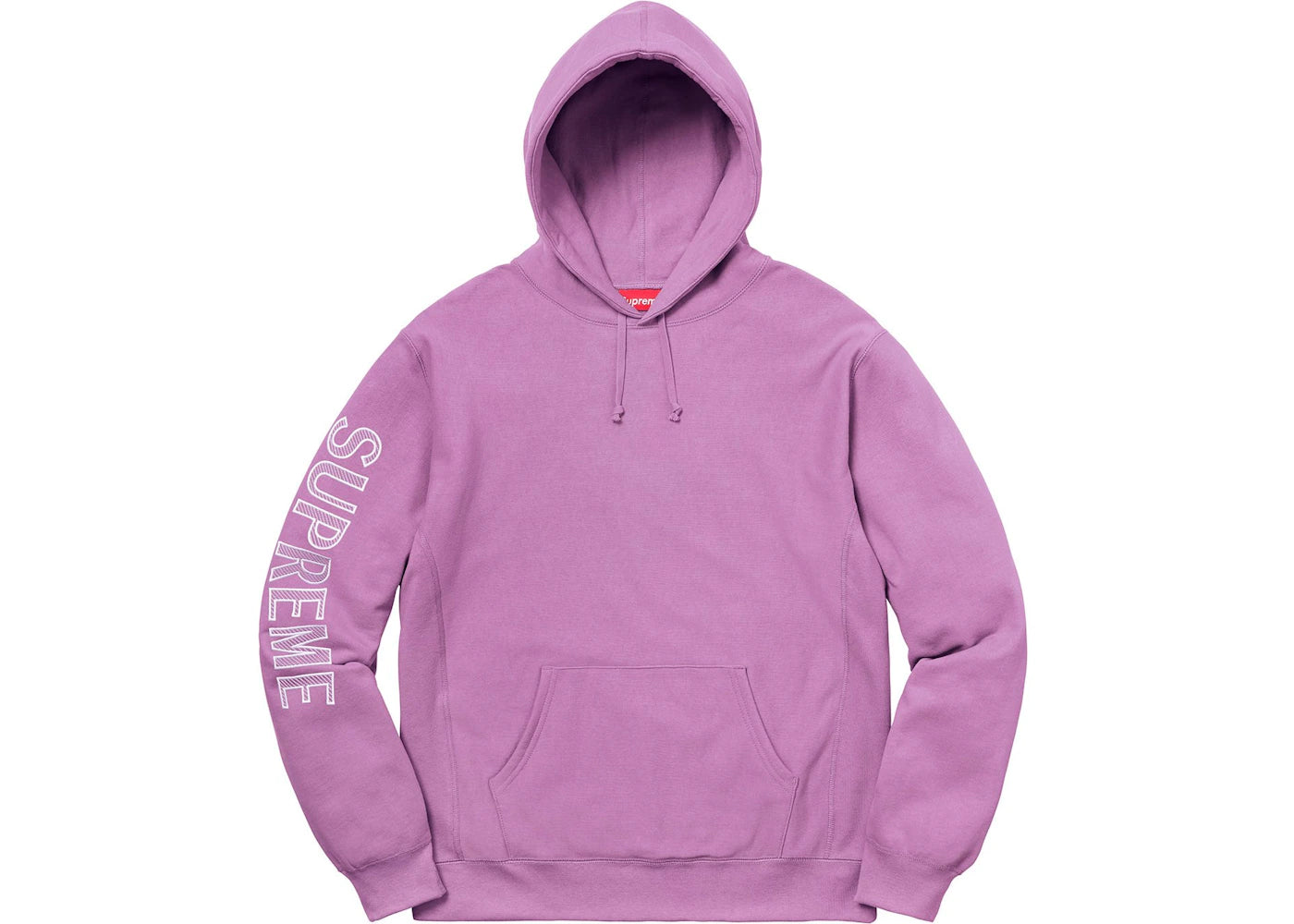 Supreme Sleeve Embroidery Hooded Sweatshirt Violet