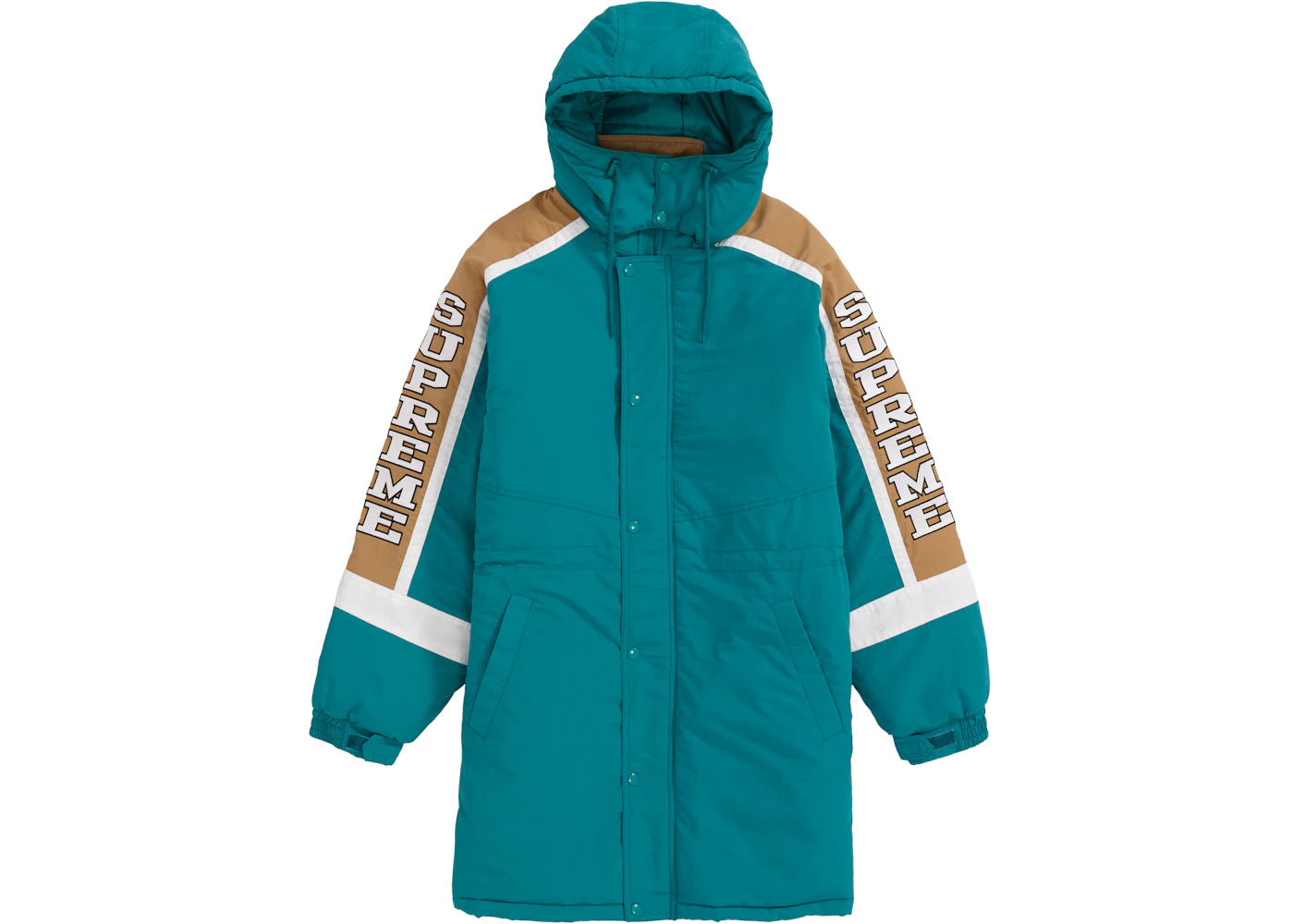 Supreme Sleeve Logo Sideline Parka Teal