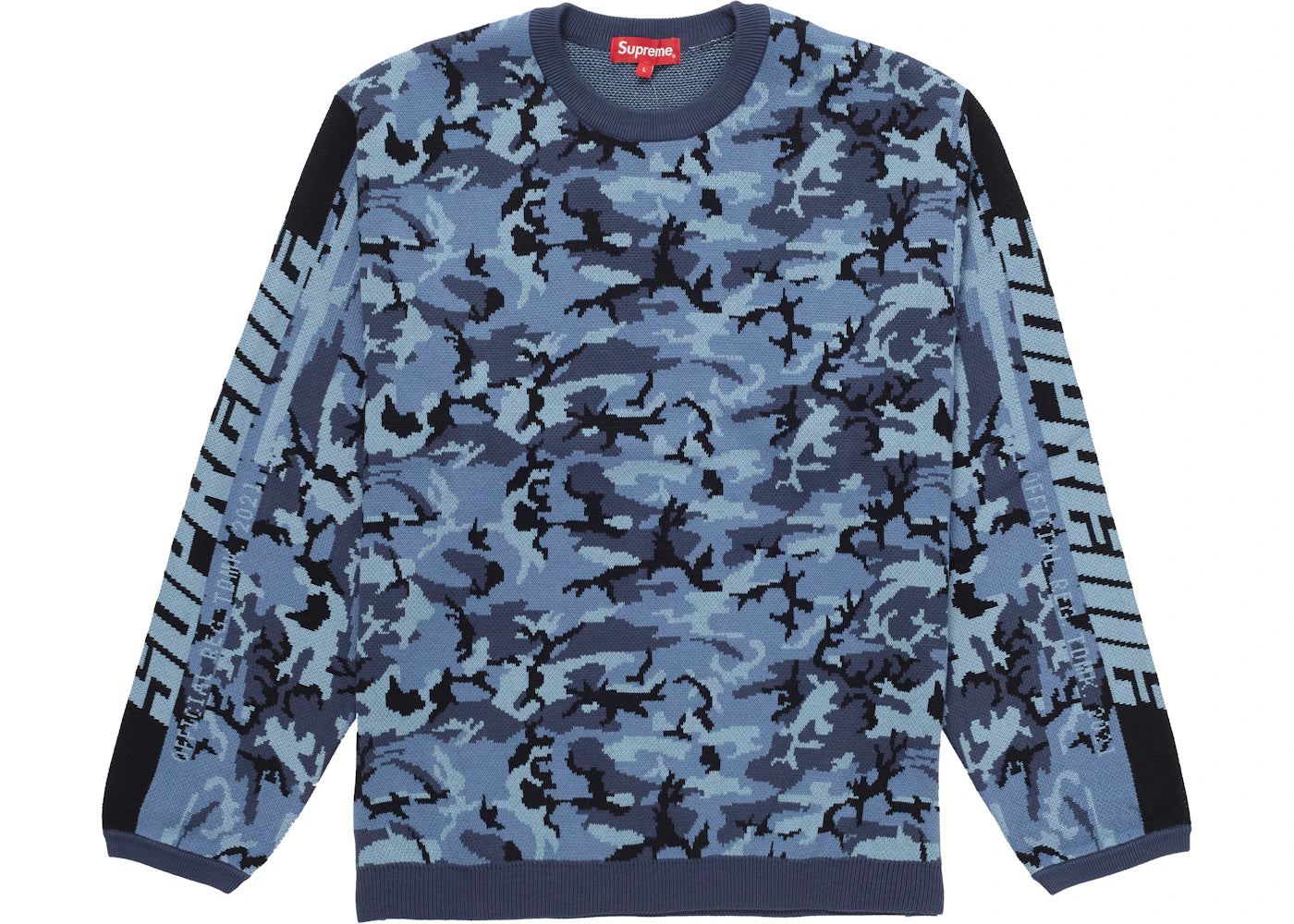 Supreme Sleeve Stripe Sweater Blue Camo