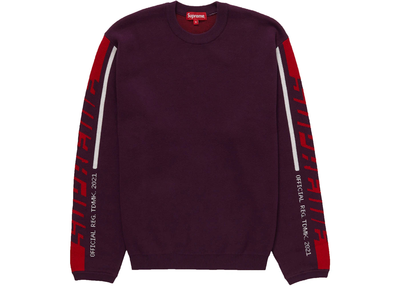 Supreme Sleeve Stripe Sweater Plum