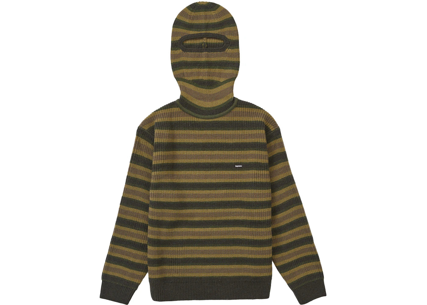 Supreme Small Box Balaclava/Turtleneck Sweater Olive Stripe