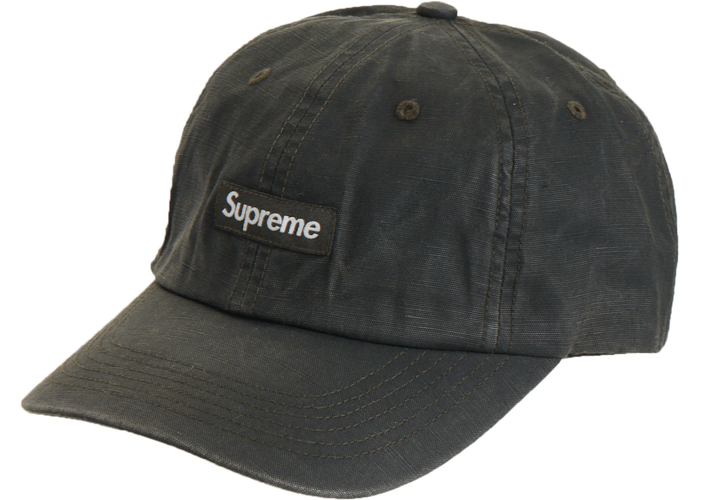 Supreme Small Box Coated Linen 6-Panel Black