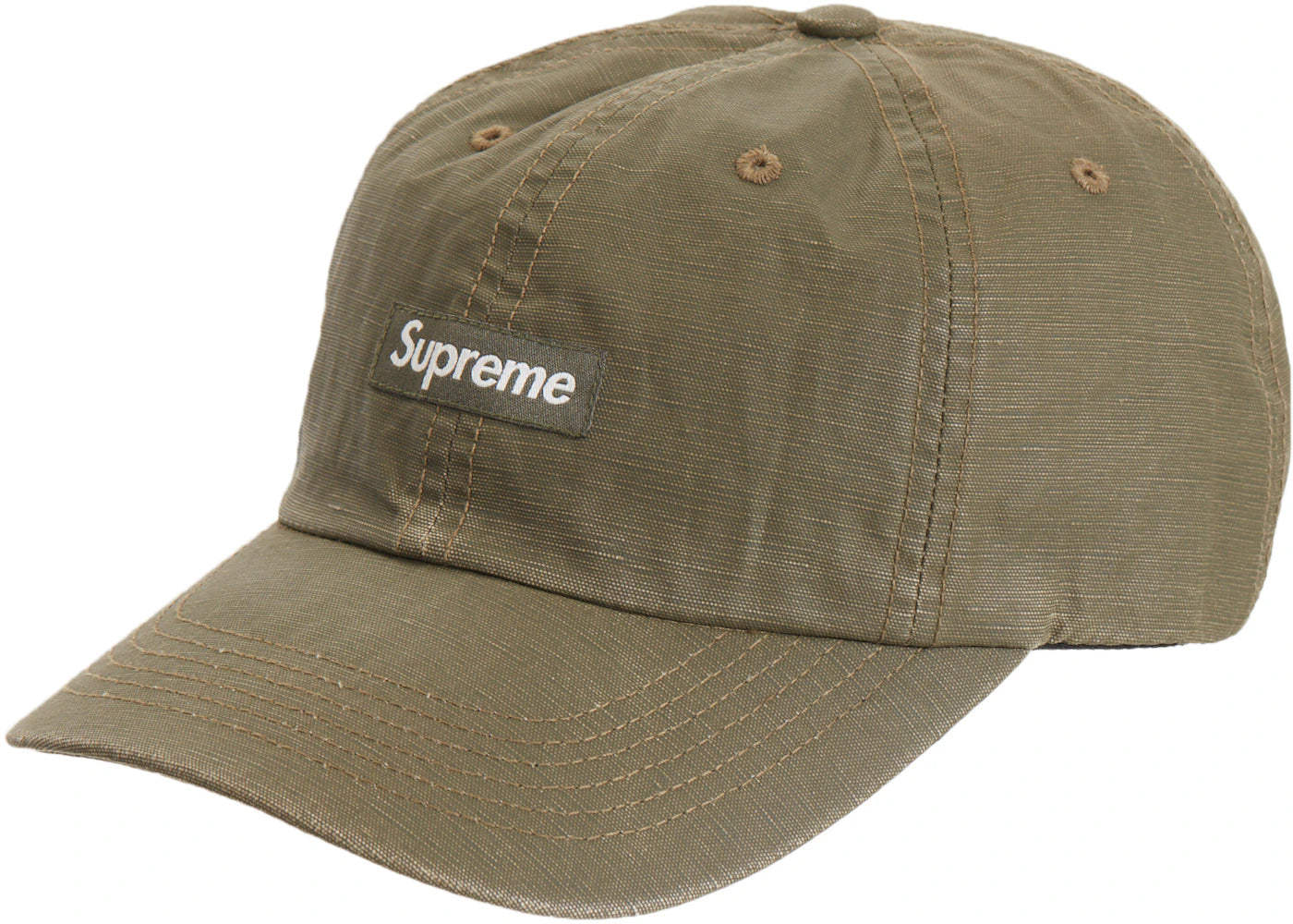 Supreme Small Box Coated Linen 6-Panel Olive