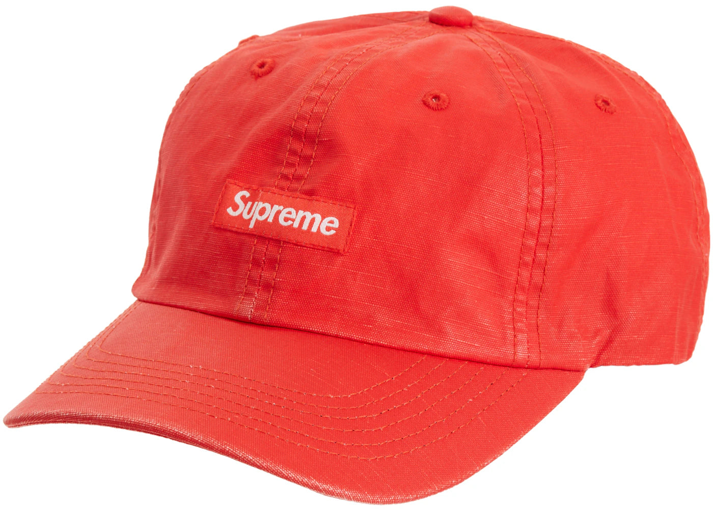 Supreme Small Box Coated Linen 6-Panel Red