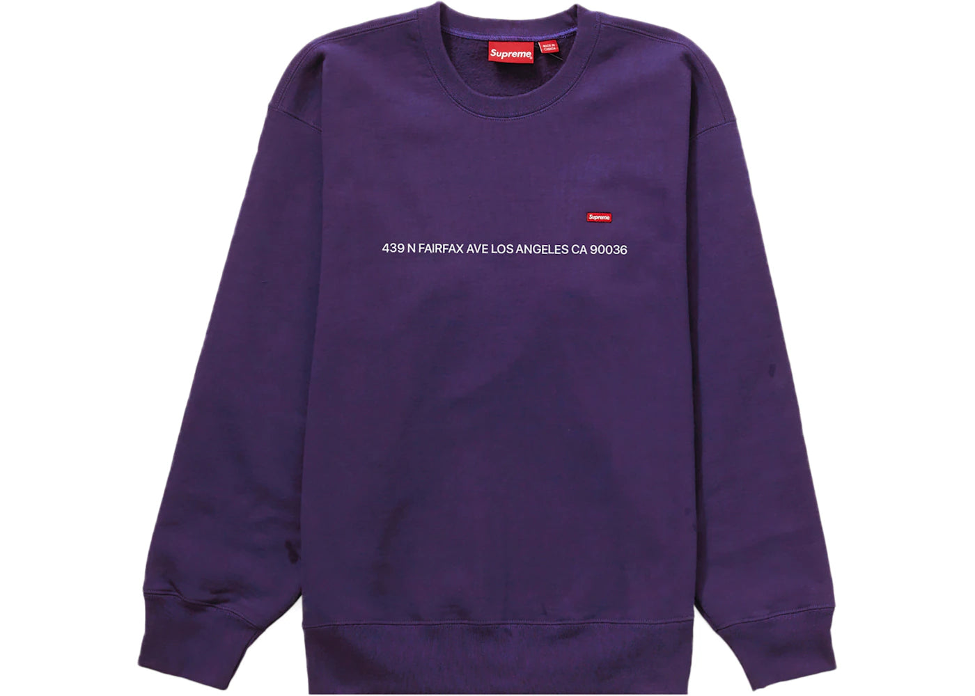 Supreme Small Box Crewneck (Los Angeles Shop Exclusive) Purple