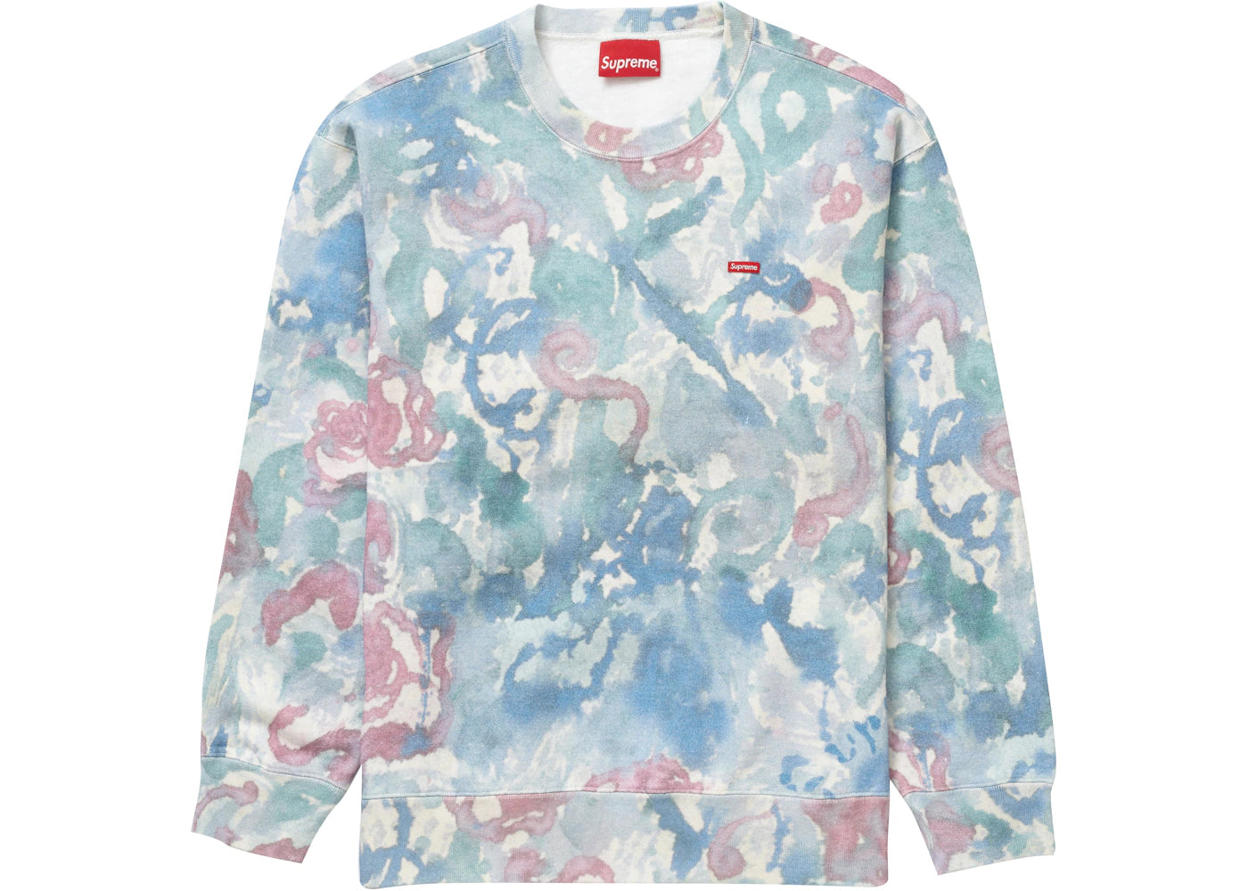 Supreme Small Box Crewneck Watercolor Floral